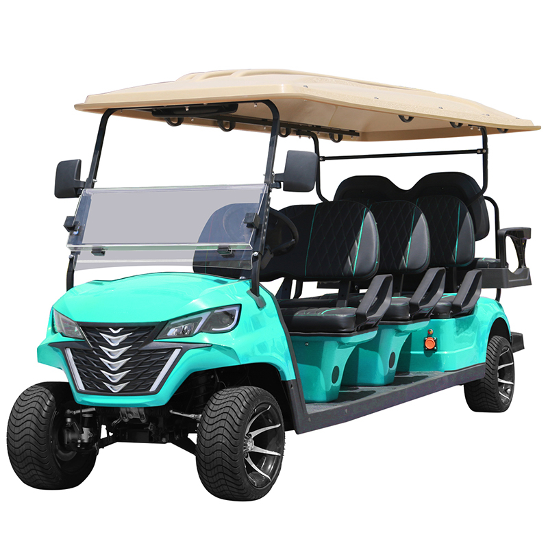 Voiturette de golf Style B 6+2 places cyan 