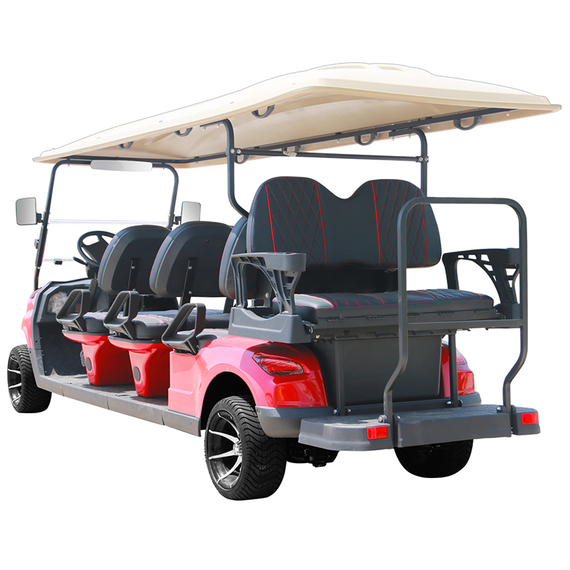 Voiturette de golf Style B 6+2 places rouge 