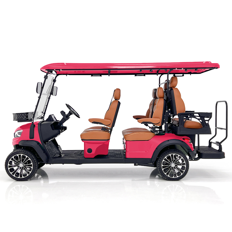 Chariot de chasse Style H 4+2 places rose rouge